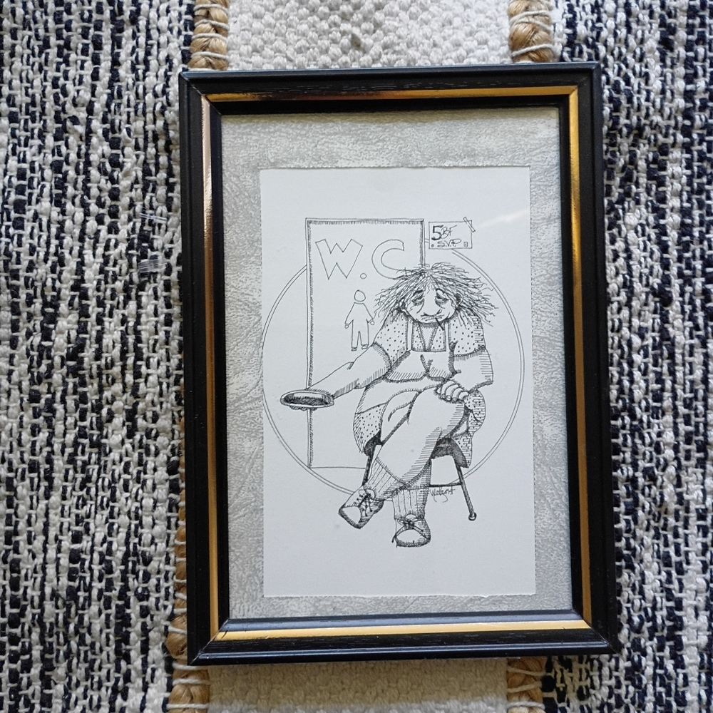 Funny Framed Black and White Art Print